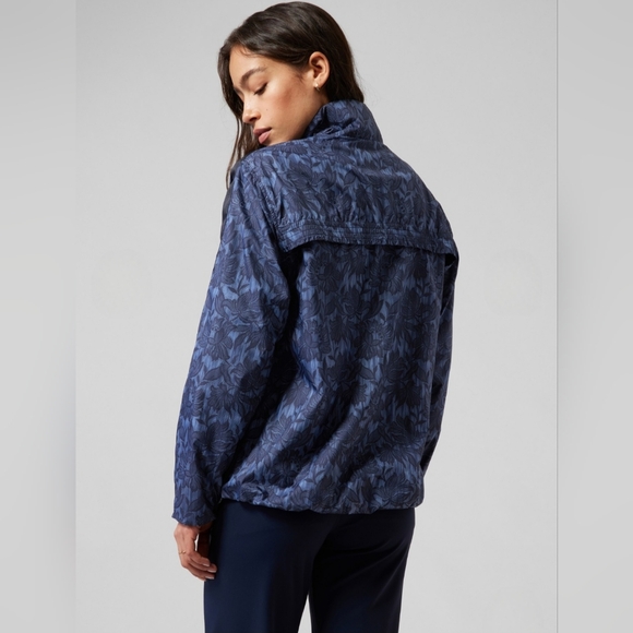 Athleta "Sightseer Lace Jacket" Ethereal Bloom Floral Cottage Blue | Women's M - Picture 2 of 13